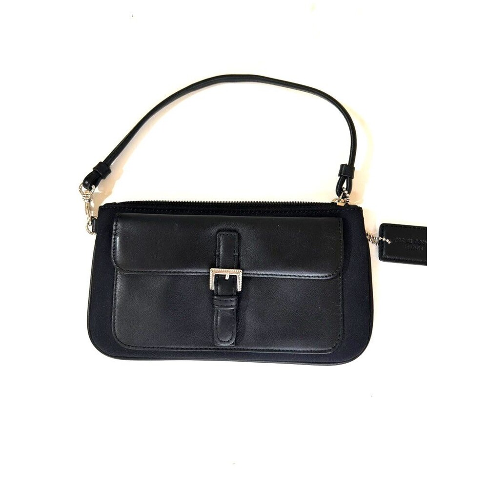 Vintage Casual Corner Black Leather Wristlet Pouch